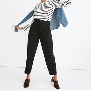 Madewell Drapey Pleated Tapered Wide Leg Pant